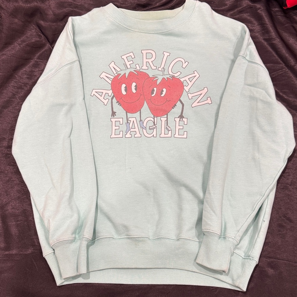 American Eagle Mint Green Graphic Sweatshirt
